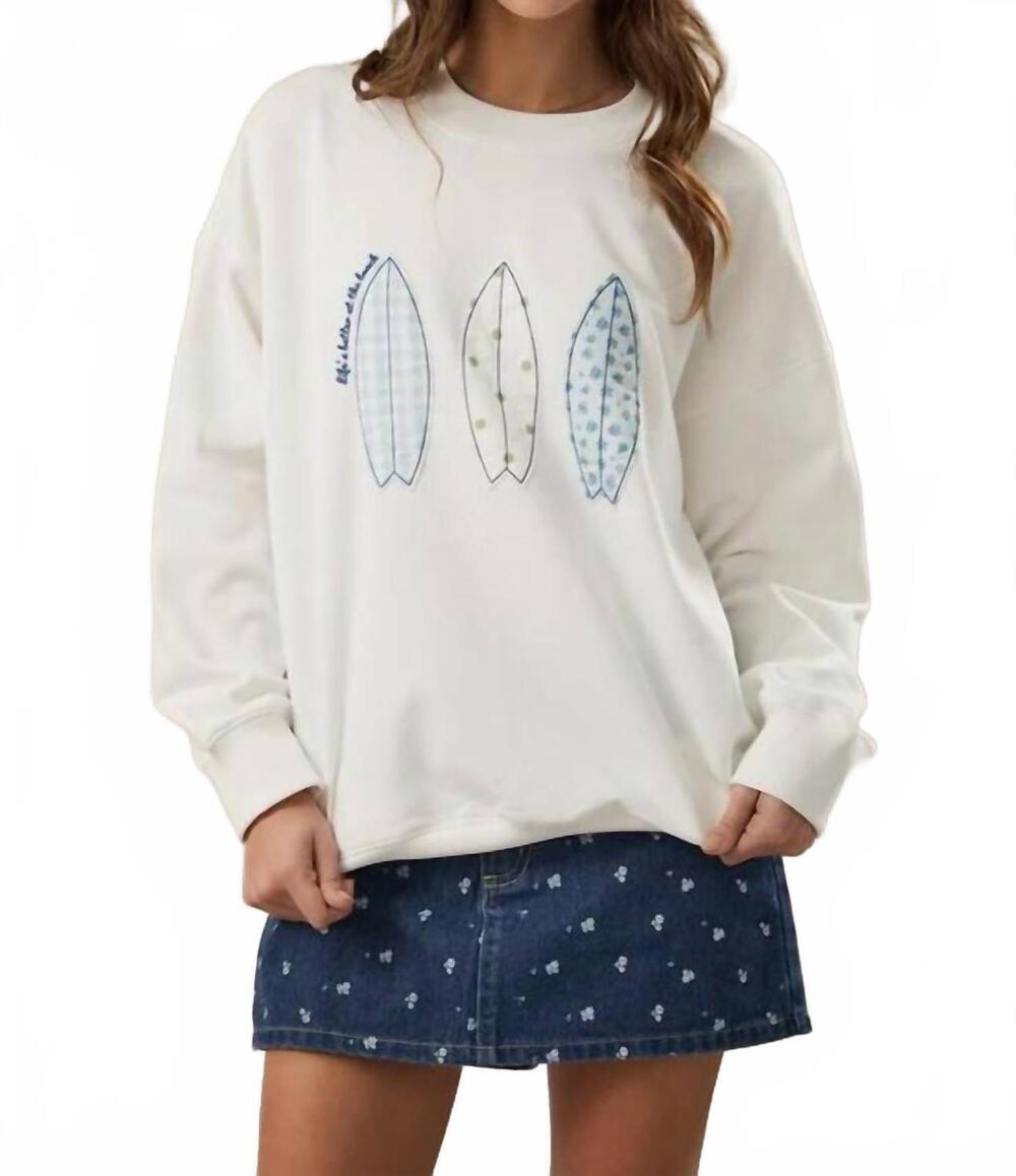 NEW LE LIS coastal boardwalk pullover in white